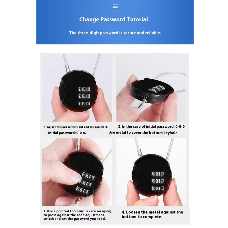 Round Shape Luggage Combo Lock - Backpack Lock Combo review and price